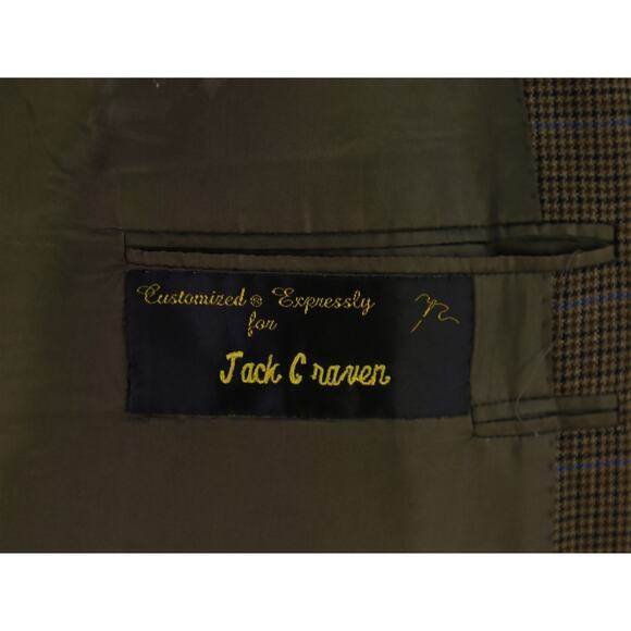 Hickey Freeman Brown Blue Windowpane Wool Sportcoat Blazer 52R - Picture 9 of 9